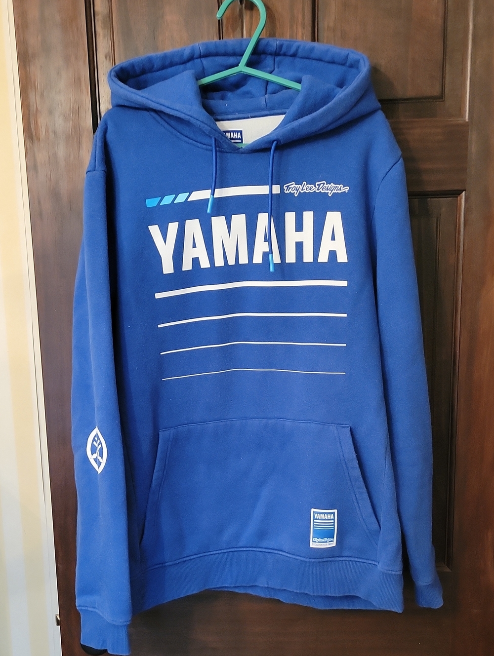 Yamaha Royal Blue Pullover Hoodie with White Logo